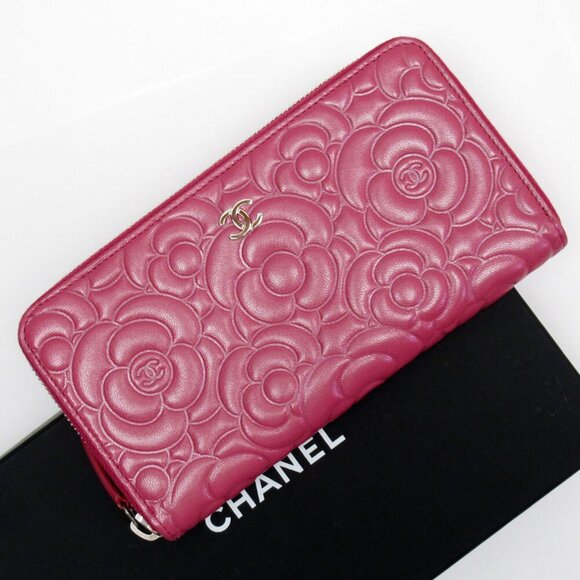 CHANEL Handbags - CHANEL Pink Leather Wallet